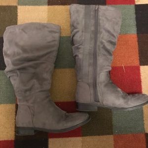 Tall grey boots